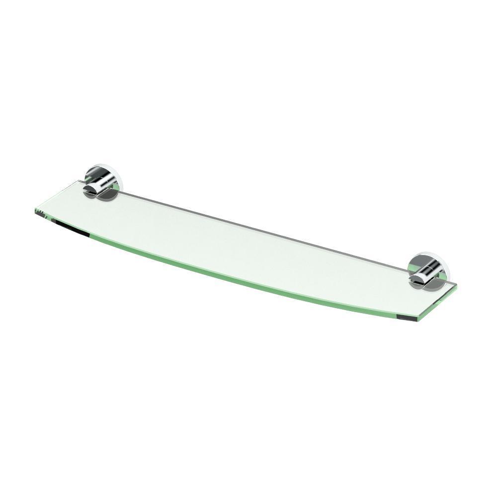 Channel 20.13 in. W Glass Shelf in Chrome