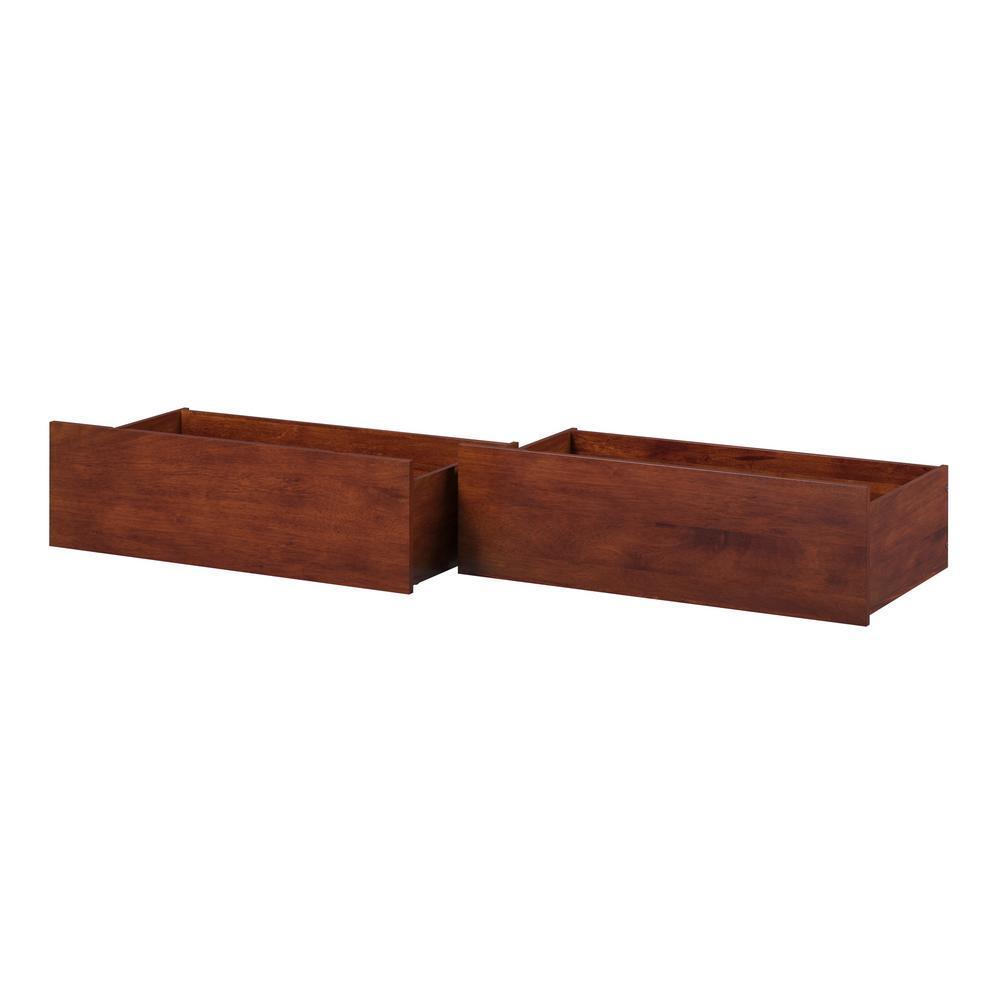 Urban Walnut Bed Drawers Queen-King