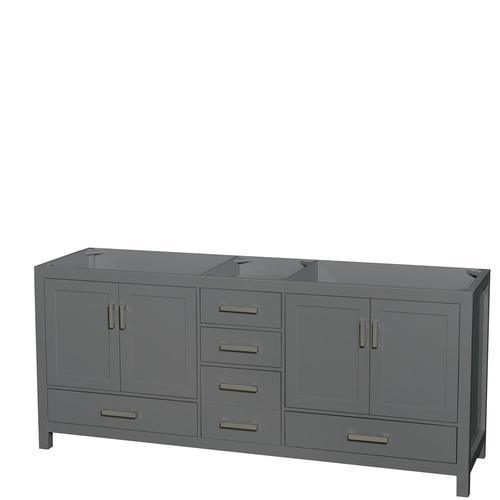 Wyndham Collection Sheffield 80-in Dark Gray Bathroom Vanity Cabinet