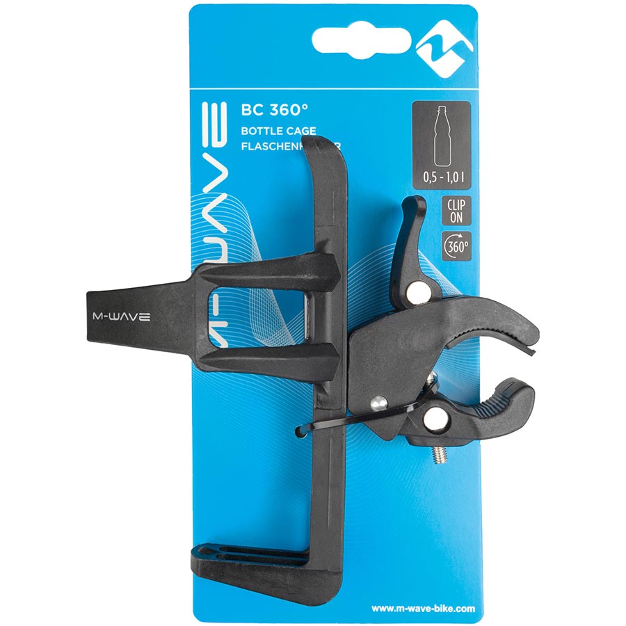 M-Wave BC 360 Bottle Cage Plastic, Adjustable angle, Black