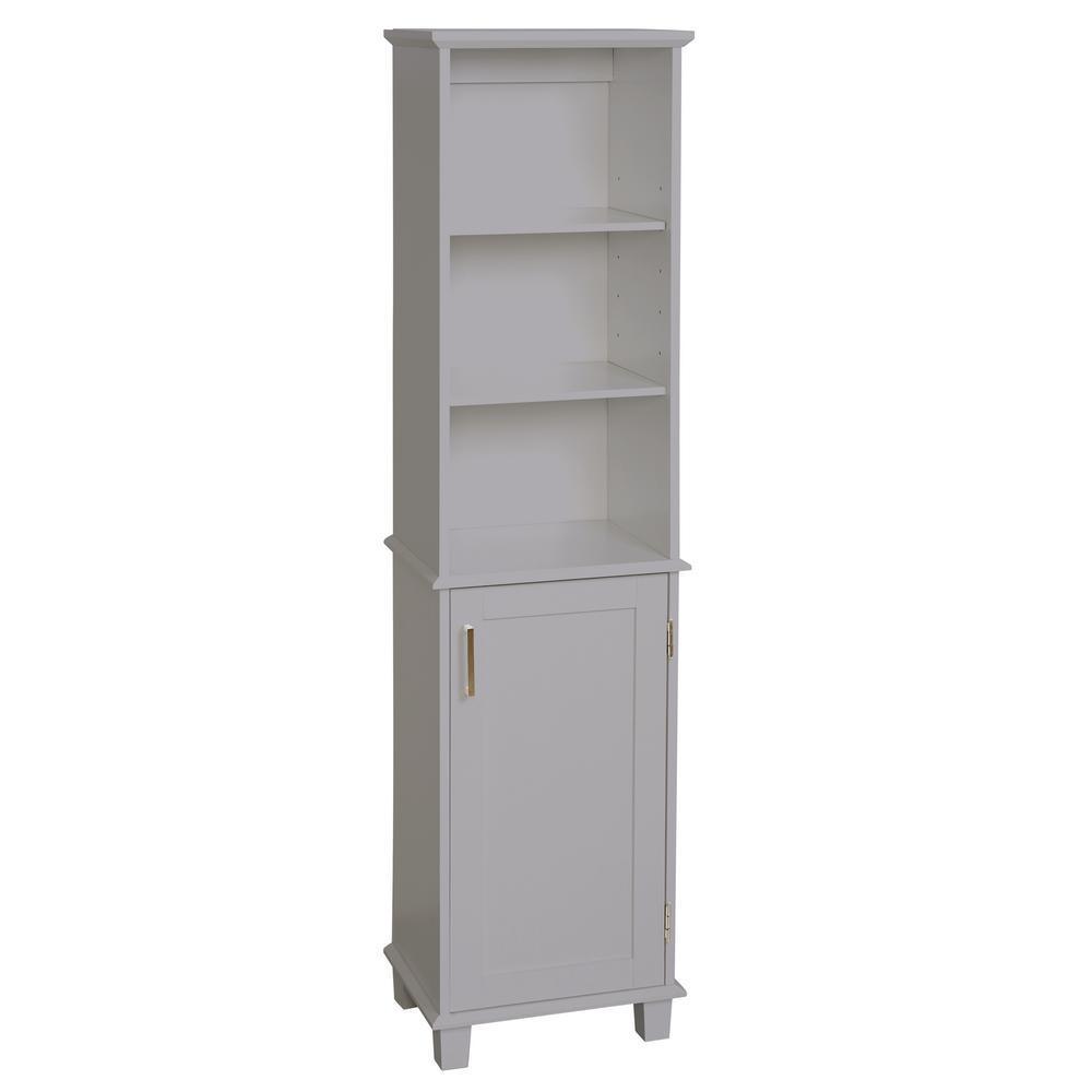 Shaker Style 16 in. W x 12 in. D x 62.25 in. H Linen Cabinet in Dove Gray
