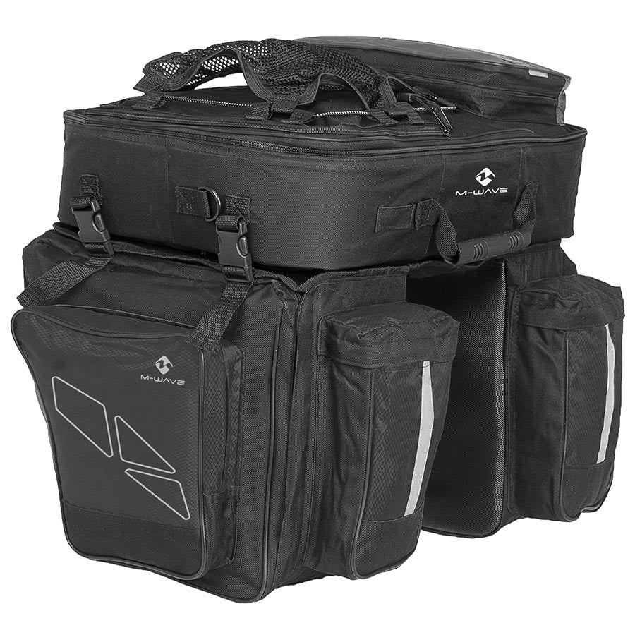 M-Wave Amsterdam Triple Pannier, 62L, Black