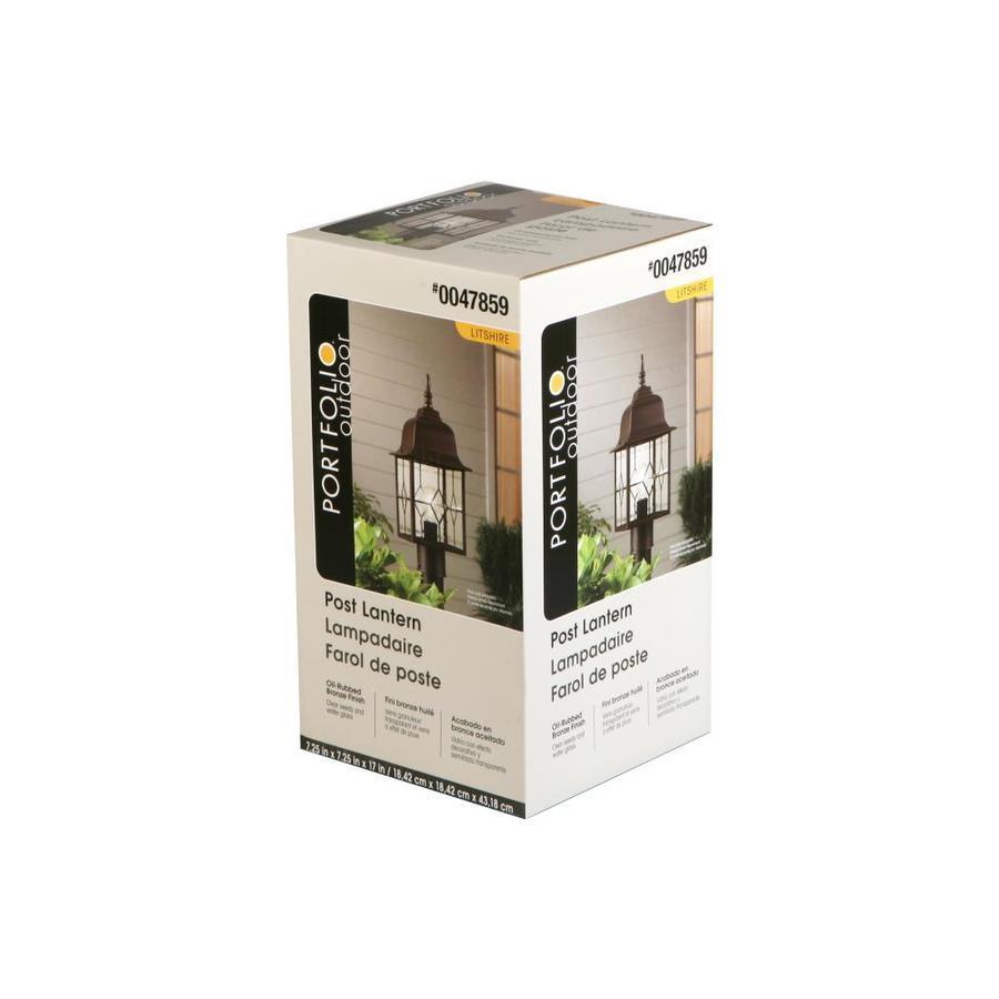 Portfolio Litshire 1-Watt 17-in Oil Rubbed Bronze Traditional Post Light