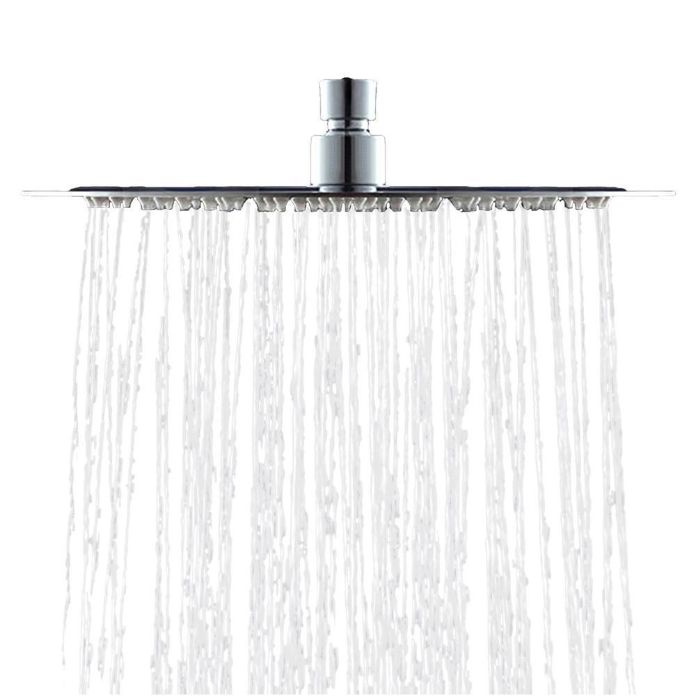 1-Spray 7.9 in. Single Wall Mount Body spray Fixed Rain Shower Head in Chrome