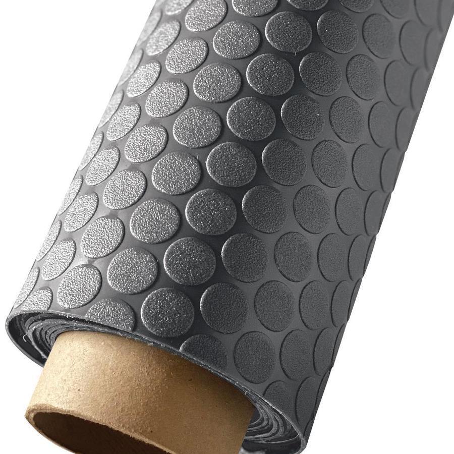 G-Floor Small Coin 7-1/2-ft x 17-ft Slate Grey Raised Coin Garage Floor Roll