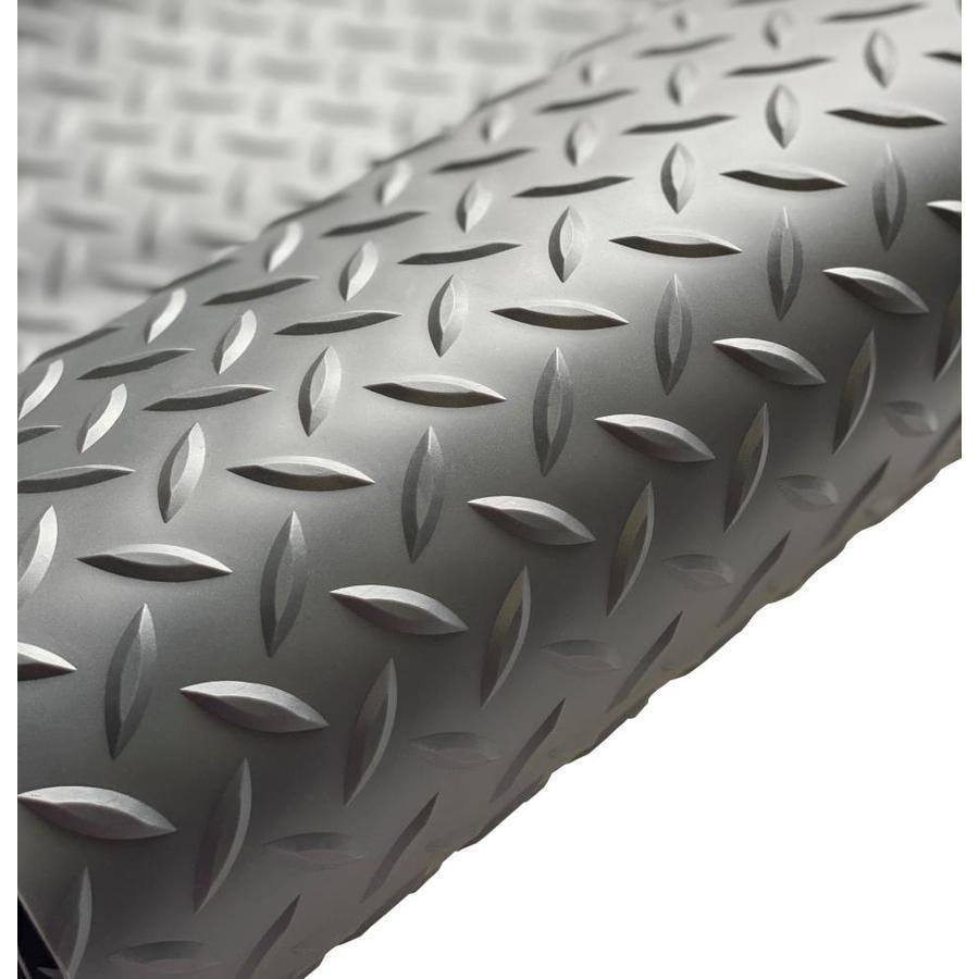 G-Floor Diamond Tread 5-ft x 10-ft Slate Grey Diamond Plate Garage Floor Roll