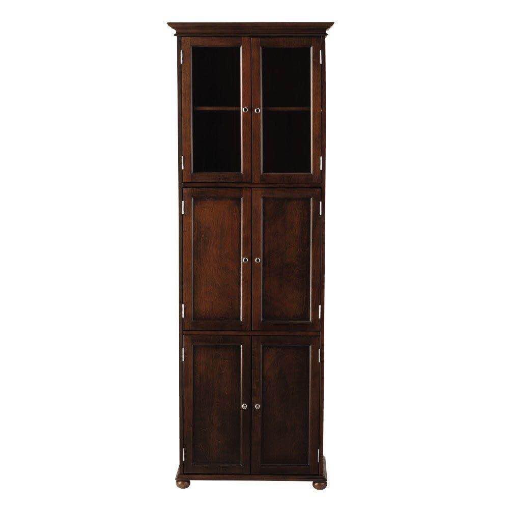 Hampton Harbor Tall Cabinet with 25 in. W in Sequoia Finish
