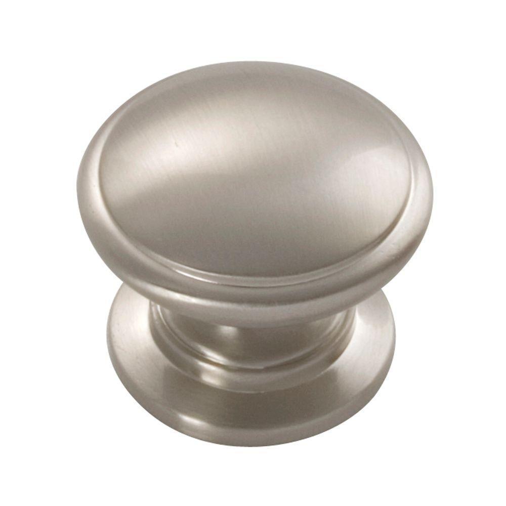 Williamsburg 1.25 in. Satin Nickel Cabinet Hardware Cabinet Knob