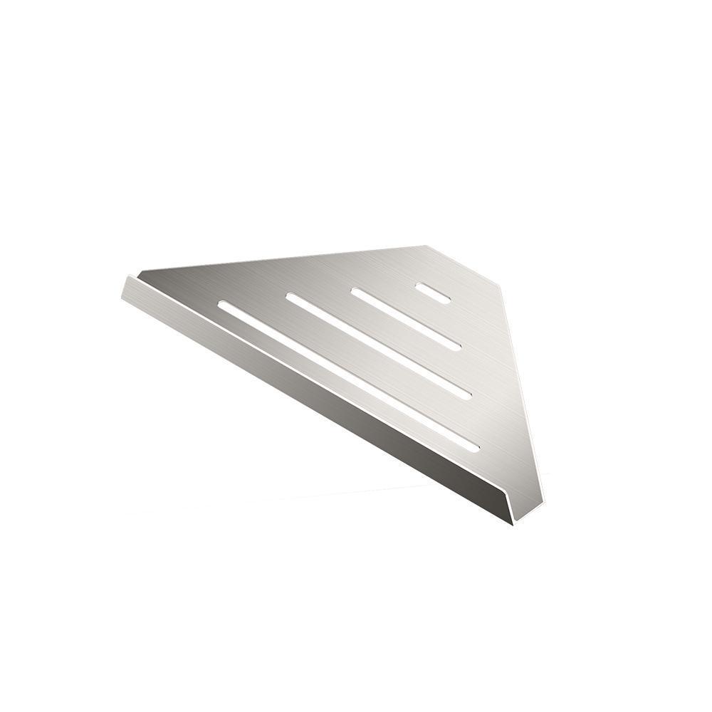 Elegent 9 in. W Hotel Corner Shelf in Satin Nickel