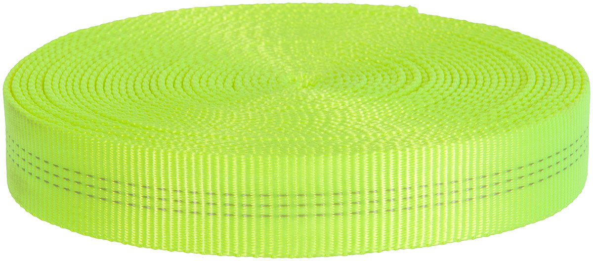 30 Ft 1" Yellow Tubular Nylon Webbing for Versatile Outdoor Use