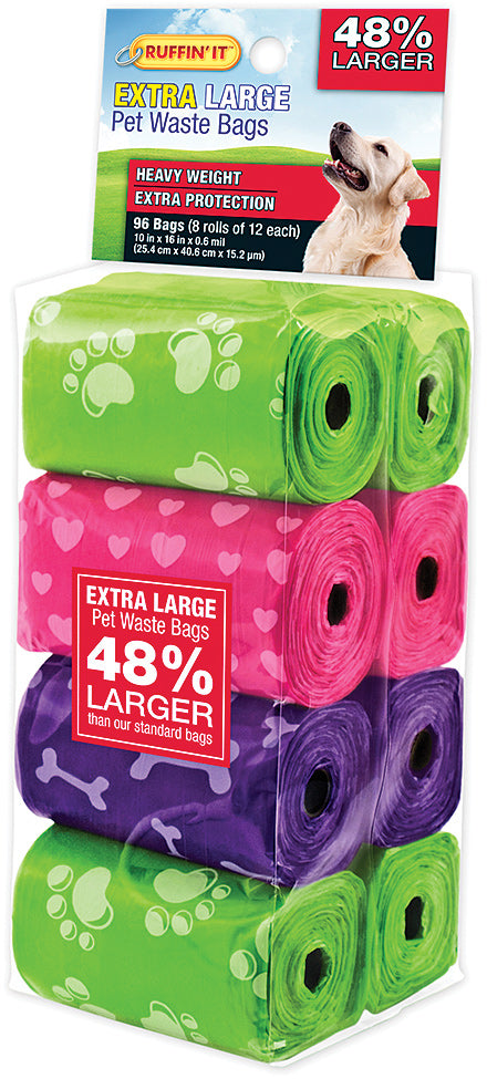 Ruffin' It Extra Large Waste Bags - Convenient and Durable Pet Waste Bags for Large Dogs