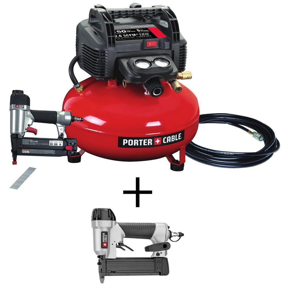 6 Gal. Portable Electric Air Compressor and 18-Gauge Brad Nailer Combo Kit with Bonus 23-Gauge 1-3/8 in. Pin Nailer