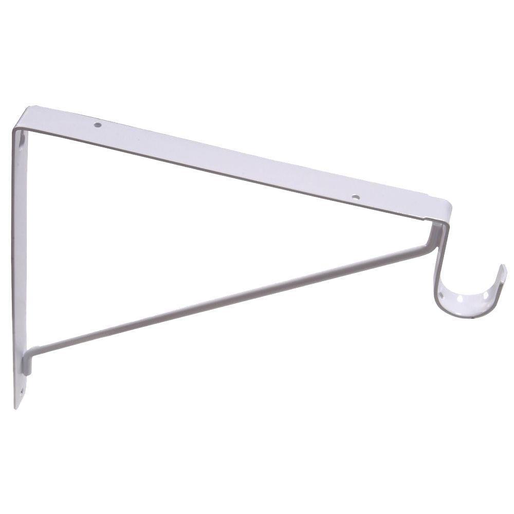 White Fixed Shelf and Rod Bracket (20-Pack)