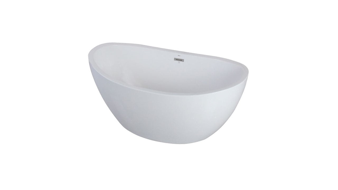 Trone 790050 Cloe 59" x 32" Freestanding Acrylic Soaker Tub - White