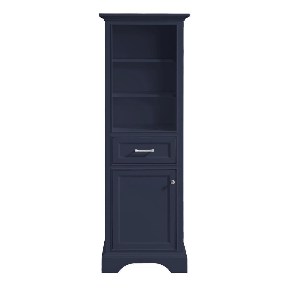 Windlowe 22 in. W x 16 in. D x 65 in. H Floor Linen Tower in Navy Blue