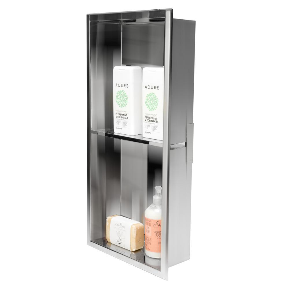 12 in. x 24 in. x 4 in. Niche in Polished Stainless Steel