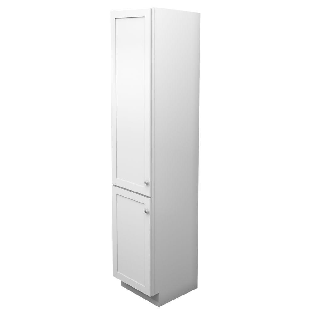 18 in. W x 88-1/2 in. H x 21 in. D Vanity Bathroom Linen Storage Tower Cabinet in Dove White