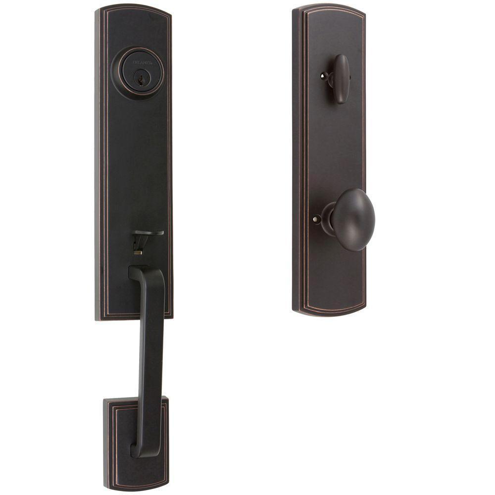 Italian Collection Briona Edged Bronze Dummy Door Handleset with Canova Interior Left-Hand
