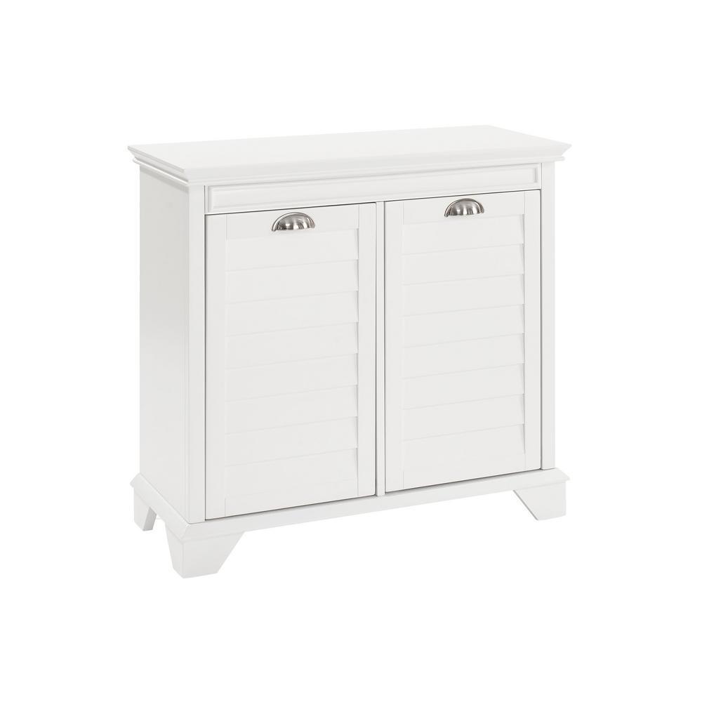 Lydia 31.13 in. W Linen Hamper in White