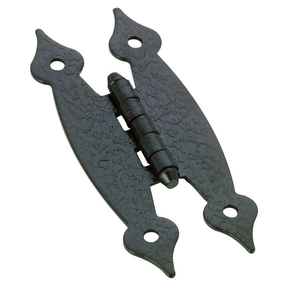 Traditional Surface 52 mm Black Frameless Hinge