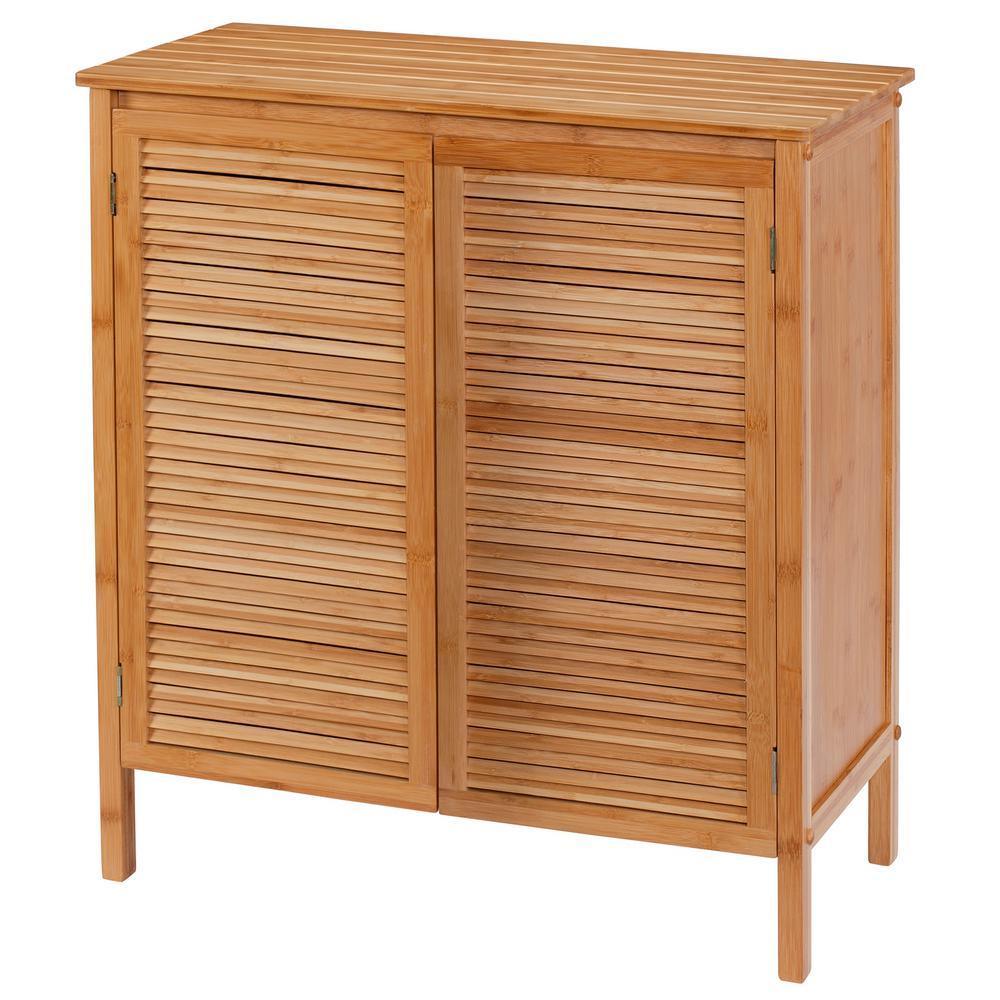 26.75 in. W x 13.75 in. D x 29.75 in. H EcoStyles Louvered Bamboo Floor Cabinet