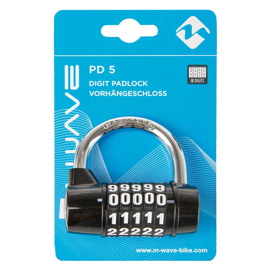 M-Wave PD 5 Padlock Combination, 40mm, Black