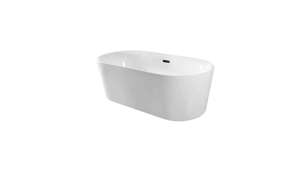 Trone 820362 Flora 59" x 30" Freestanding Acrylic Soaker Tub - White