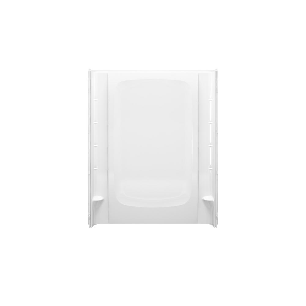 STORE+ 60 in. x 75-3/4 in. 1-Piece Direct-to-Stud Alcove Shower Wall in White