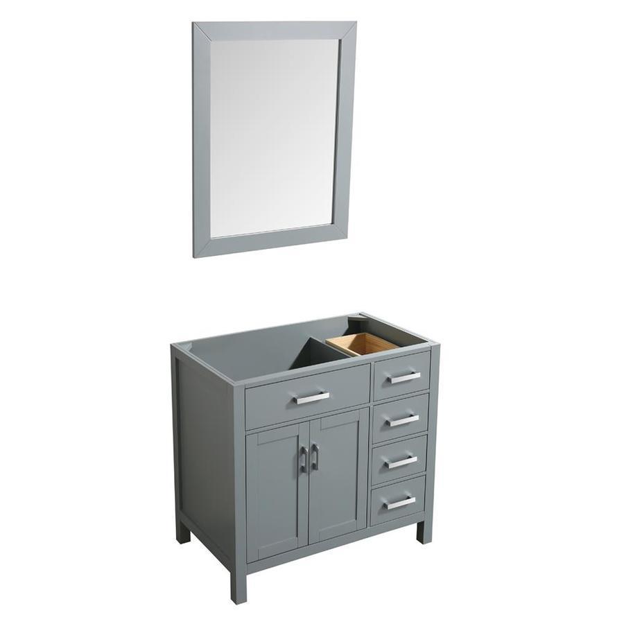 Beaumont Decor Hampton 36-in Gray Bathroom Vanity Cabinet (Mirror Included)