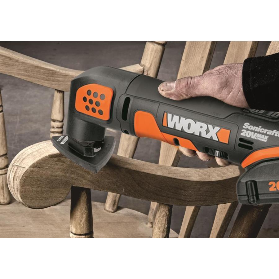 WORX Cordless-Amp 20-Volt Variable Speed Oscillating Multi-Tool Kit with Soft Case (1-Batteries Included)