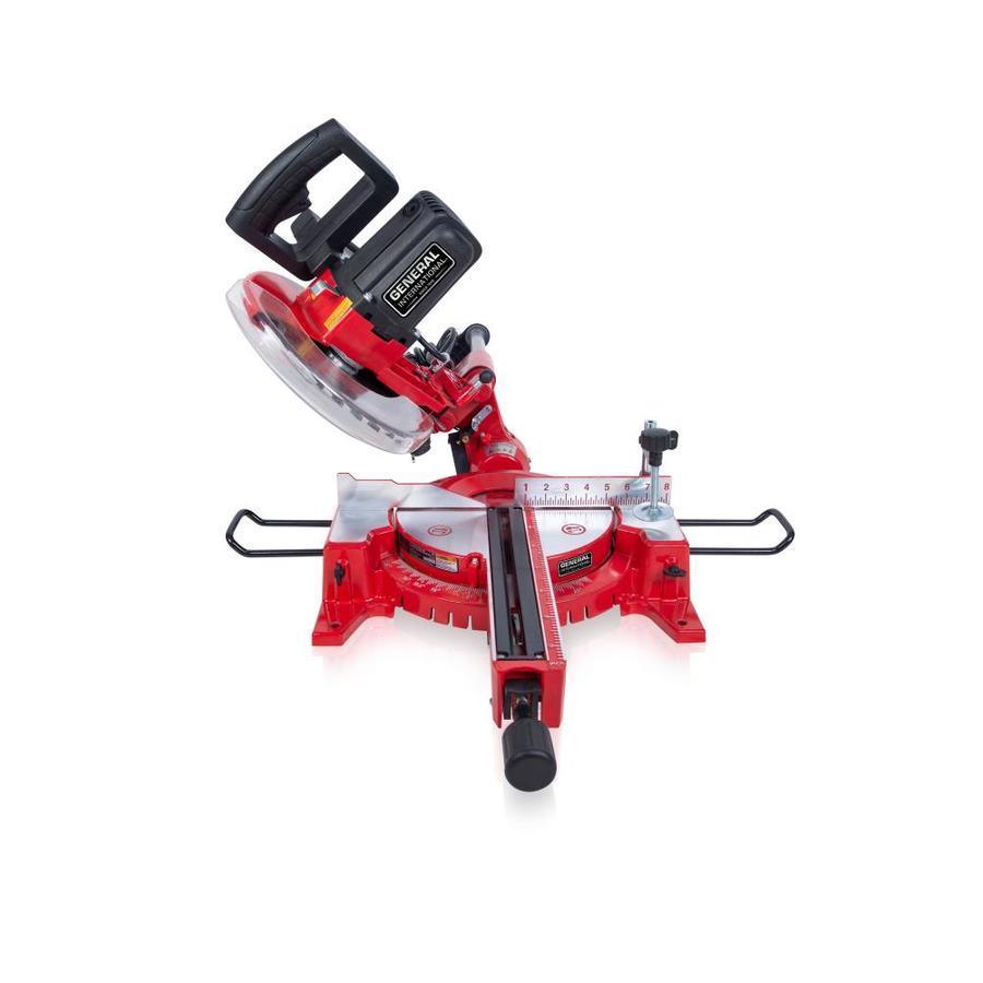 General International General International Power Products Division Power Tool 10-in 15-Amp 1.5-Volt Single Bevel Sliding Compound Corded Miter Saw