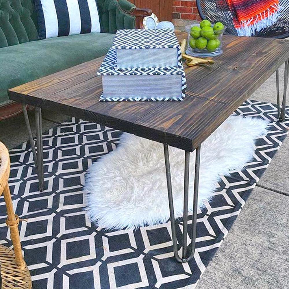 Standard 3/8 in. Dia 16 in. Raw Steel, 3-Rod Hairpin Leg