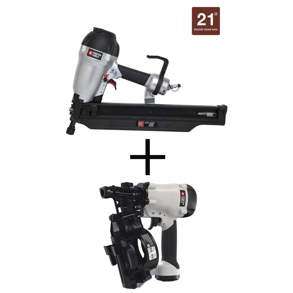 21-Degree 3-1/2 in. Full Round Framing Nailer with Bonus Pneumatic 15-Degree Coil Roofing Nailer