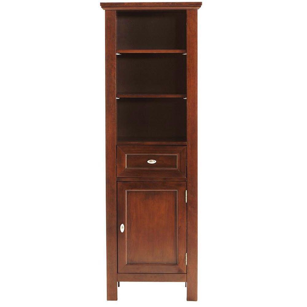 Austell 20 in. W x 60 in. H x 14 in. D Bathroom Linen Storage Cabinet in Espresso