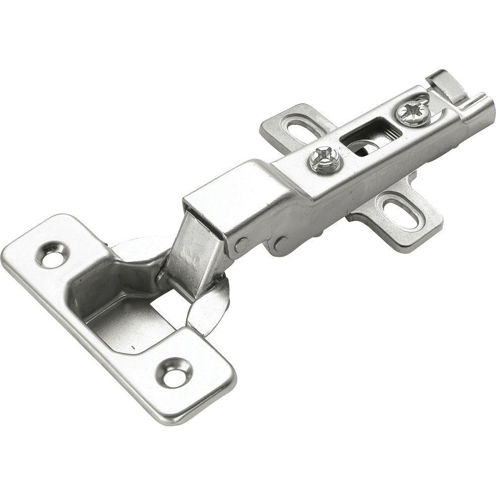 Concealed Polished Nickel Half Overlay 105° Opening Frameless Hinge