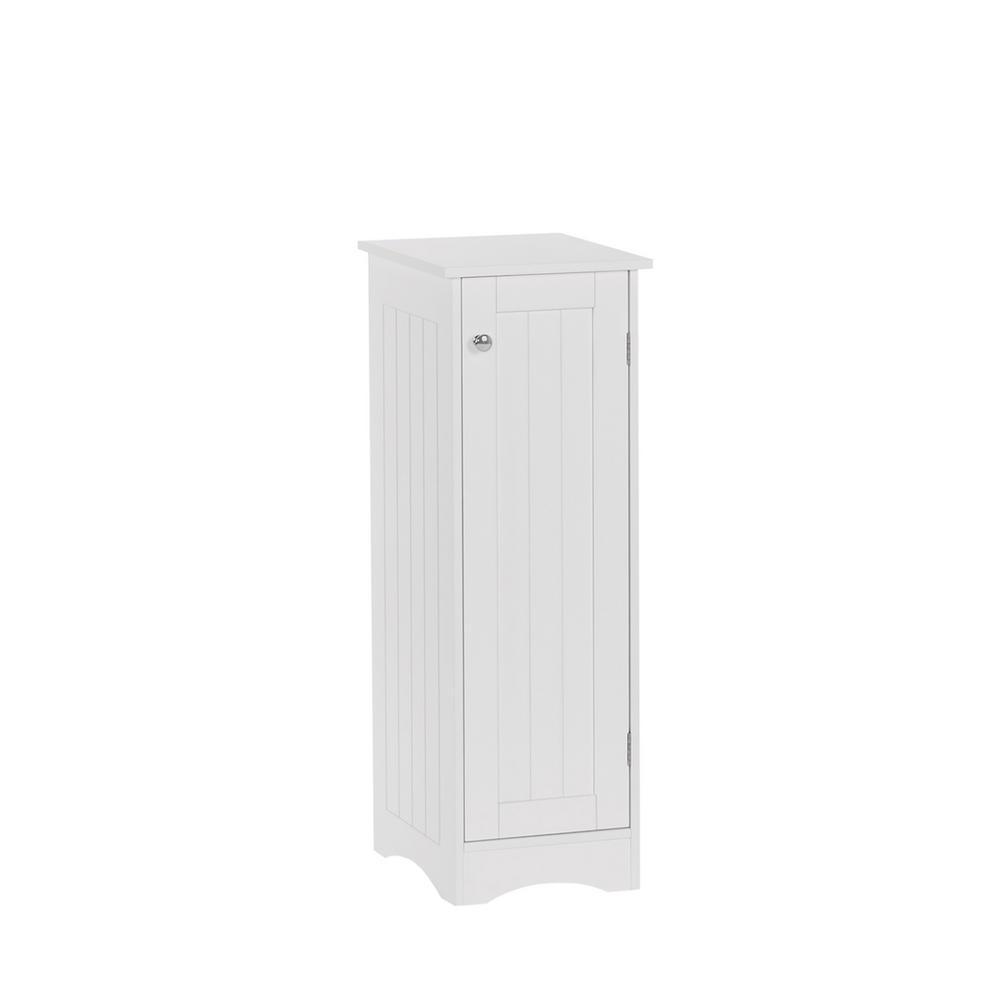 Ashland 11 in. W x 13.5 in. D x 32 in. H Slim Floor Cabinet with Drawer in White