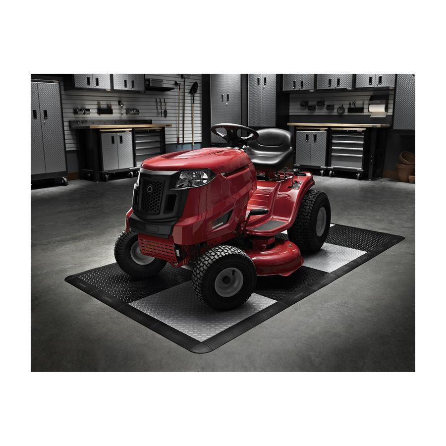 Gladiator 32-Piece 12-in x 12-in Black and Charcoal Tread Plate Garage Floor Tile