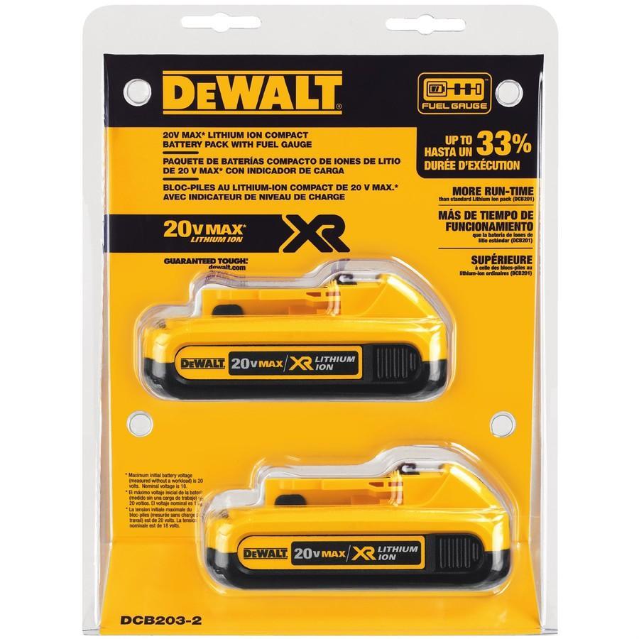 DEWALT XR 20-Volt Max 2-Pack 2 Amp-Hour Lithium Power Tool Battery