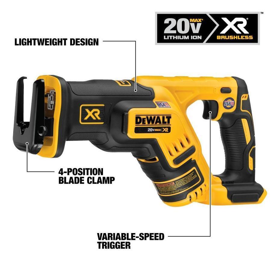 DEWALT XR 20-Volt Max Variable Speed Brushless Cordless Reciprocating Saw (Bare Tool Only)