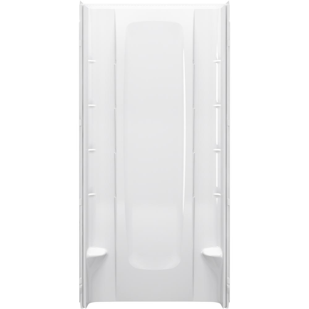 36 in. x 76 in. 1-Piece Direct-to-Stud Alcove Shower Back Wall in White