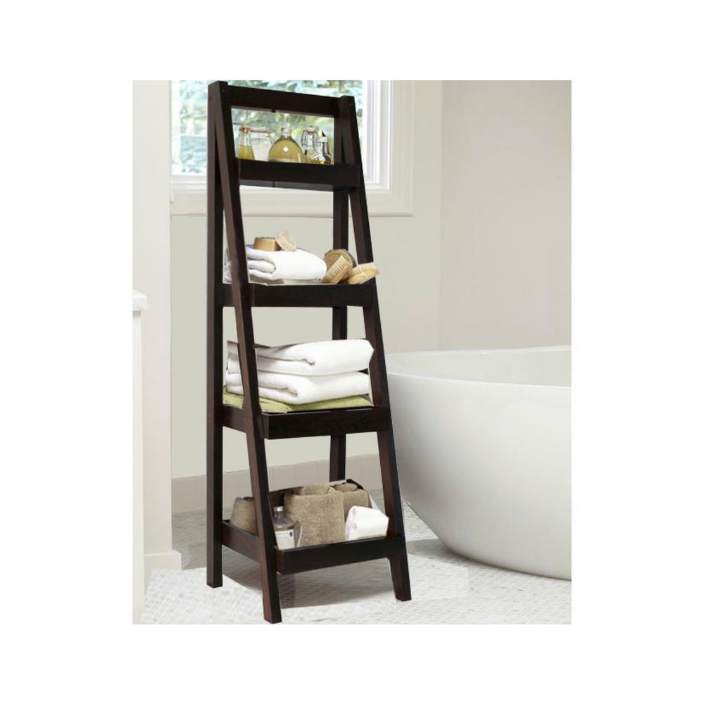 Bathroom Storage Ladder in Walnut