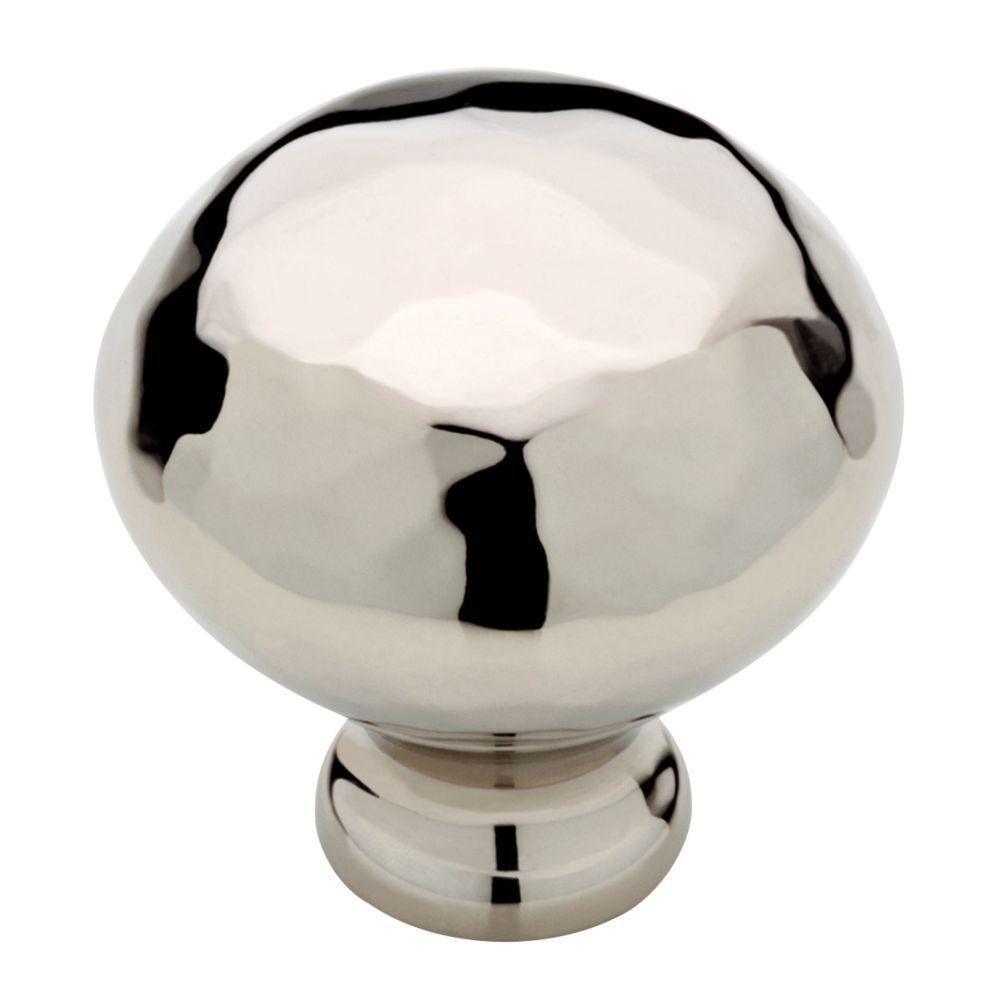 Franklin 1-1/3 in. (34mm) Polished Nickel Round Hammered Cabinet Knob