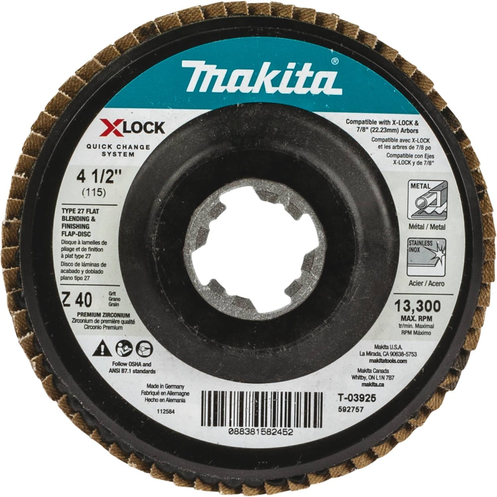 Makita T-03925 X-LOCK 4-1/2in. 40G Flap Disc