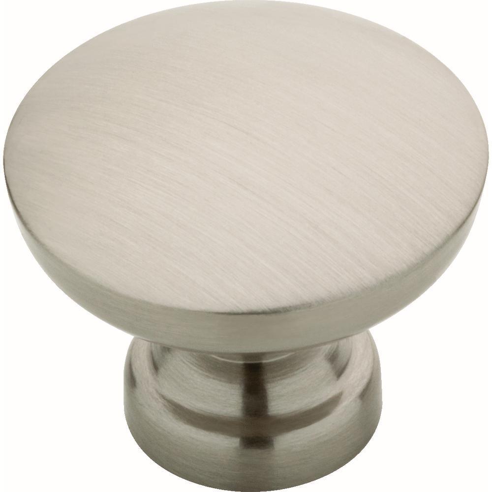 Essentials Fulton 1-3/16 in. (30 mm) Satin Nickel Cabinet Knob (10-Pack)