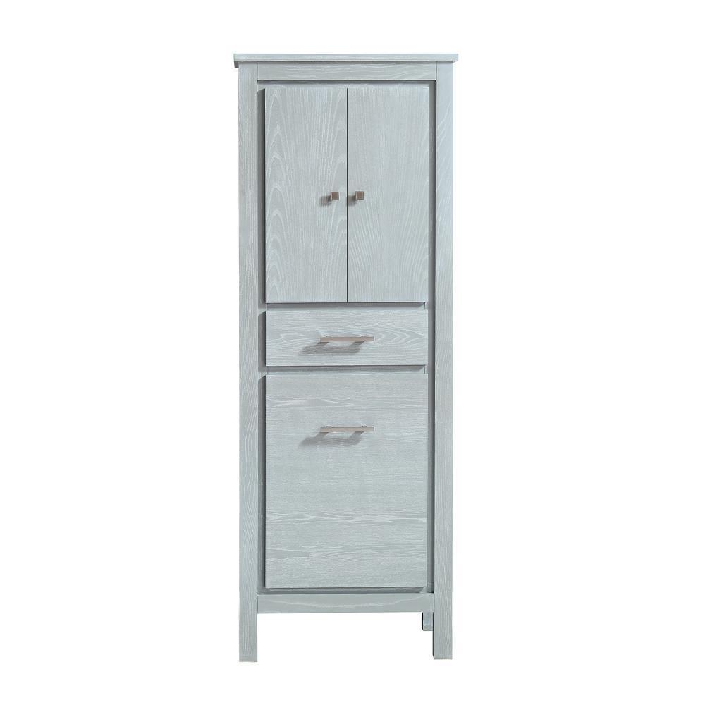 Riley 24 in. W x 15 in. D Freestanding Linen Tower in Sea Salt Gray