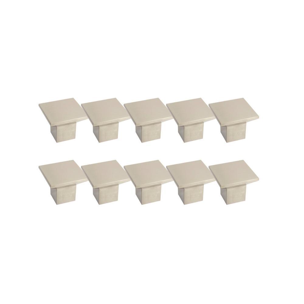 Cubist 1-7/16 in. Brushed Nickel Cabinet Hardware Knob Value Pack (10 per Pack)