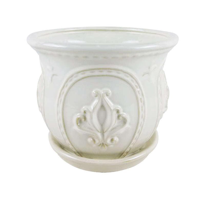 Trendspot 6 in. W Ceramic Planter White