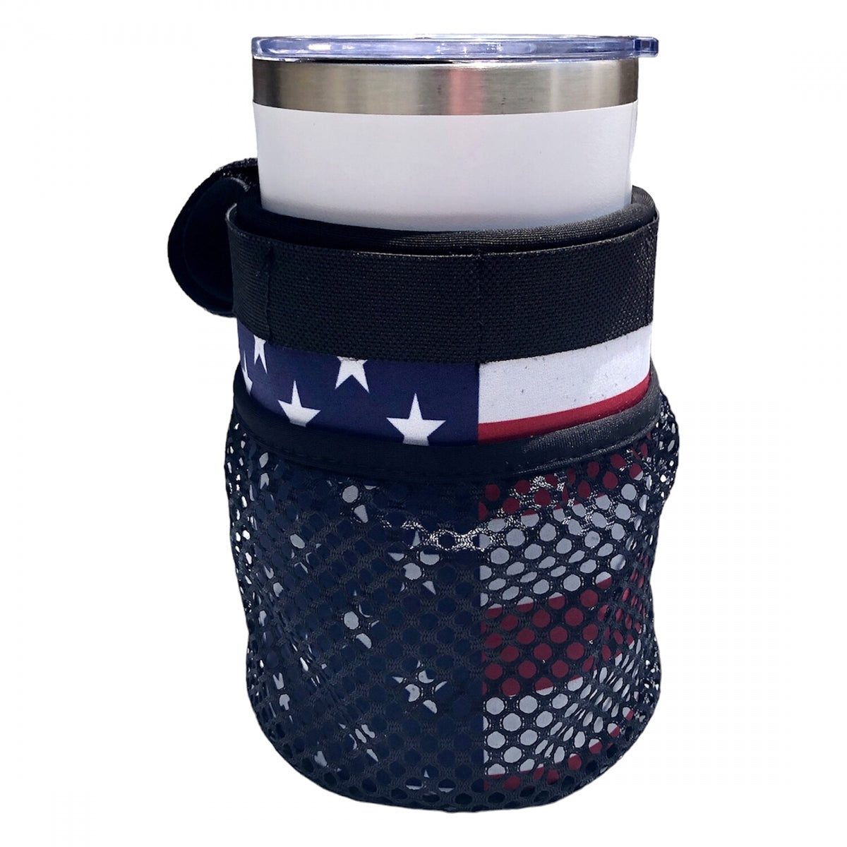 Cruiser Candy Freedom E-Bike Drink & Phone Caddy Insulated Drink Holder USA Flag Velcro Straps