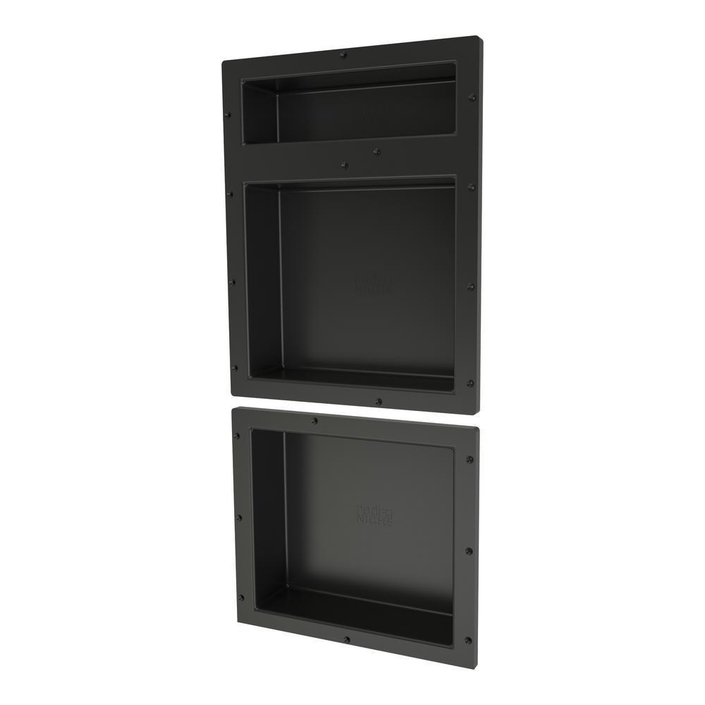 Redi Niche 16 in. x 34 in. Triple Shower Niche Set in Black