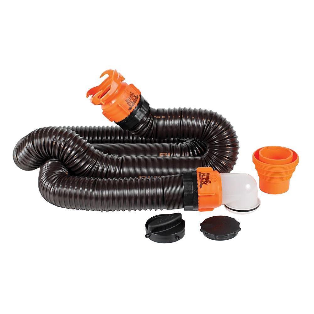 RhinoFLEX 15 ft. Sewer Hose Kit with Swivel Fittings